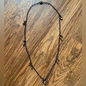 Ann Taylor Women’s Black Chain Necklace with Jewels